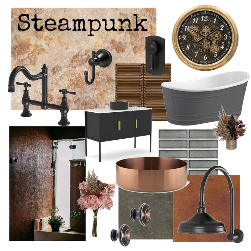 Steampunk - BW Tiles Mood Board by CSugden on Style Sourcebook