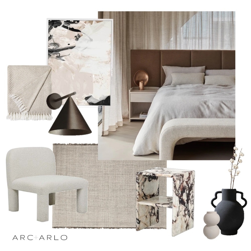 Copper and Cream Bedroom Mood Board by Arc and Arlo on Style Sourcebook