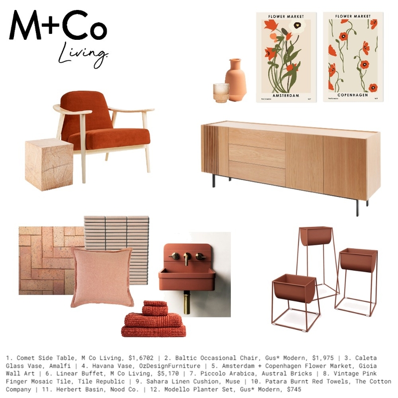 Warm and Cosy Mood Board by M+Co Living on Style Sourcebook