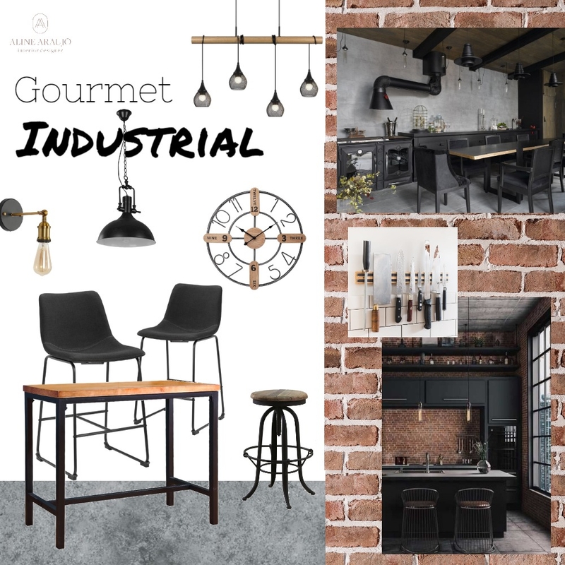 Industrial Kitchen Mood Board by Aline Araujo Interior Designer on Style Sourcebook