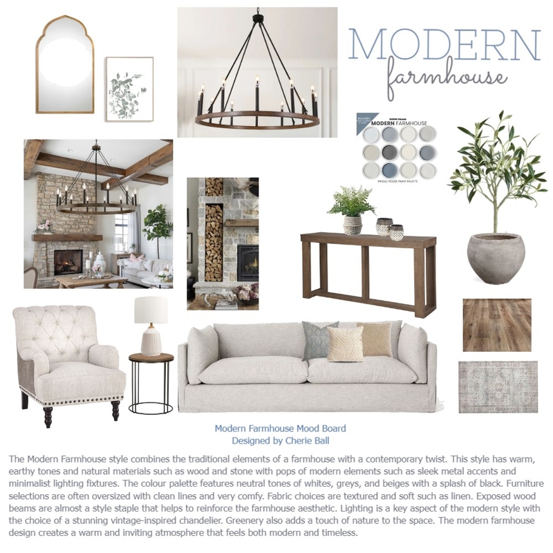 Modern Farmhouse Mood Board by Cherie3 on Style Sourcebook