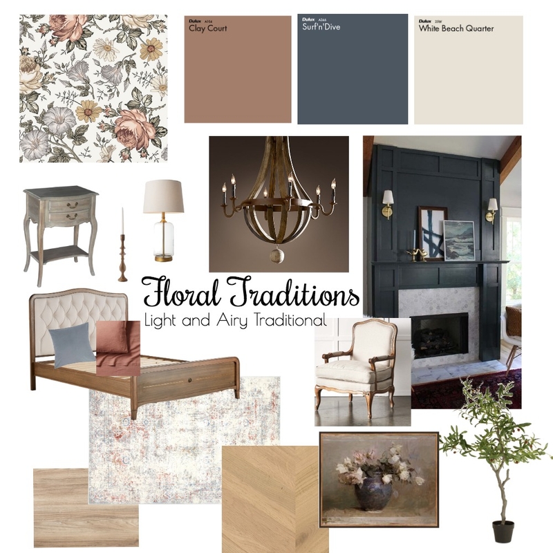 Floral Traditions Mood Board by stillwaterinterior on Style Sourcebook