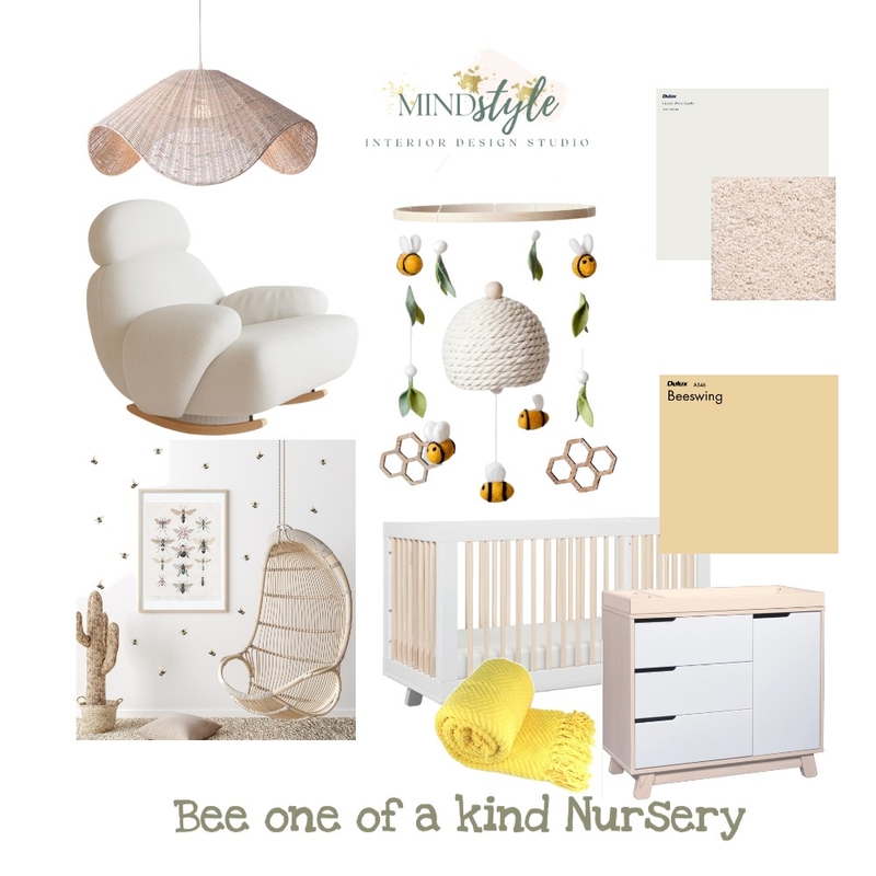 Bee One of A Kind Nursery Mood Board by Shelly Thorpe for MindstyleCo on Style Sourcebook