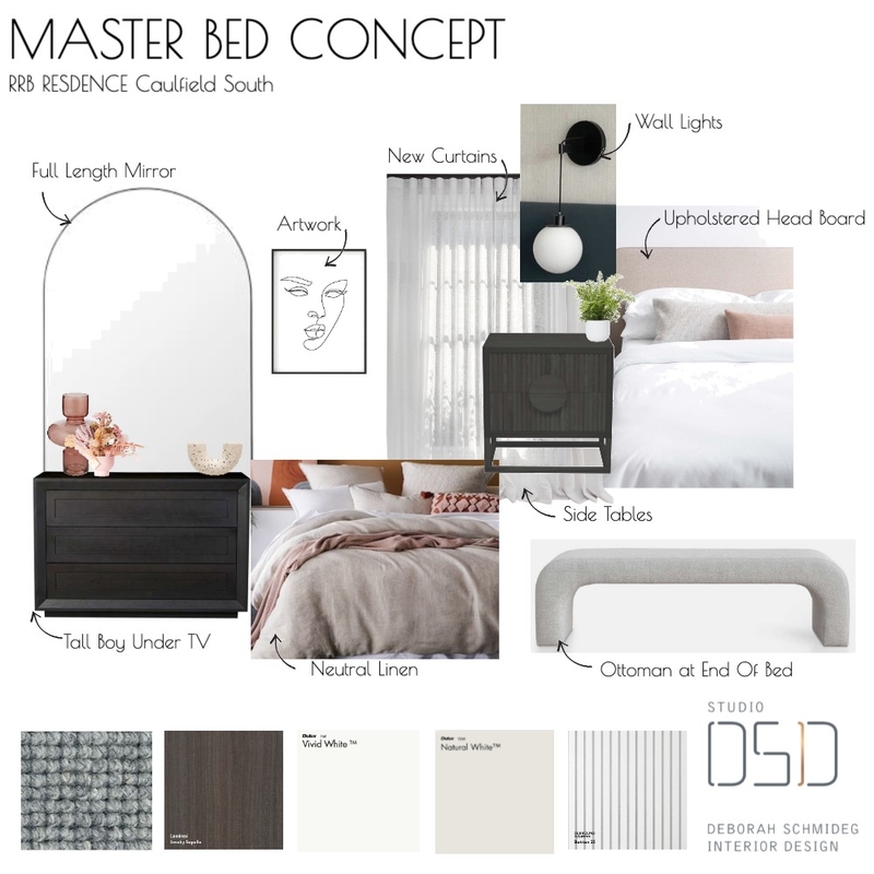 MASTER BED CONCEPT Mood Board by Debschmideg on Style Sourcebook
