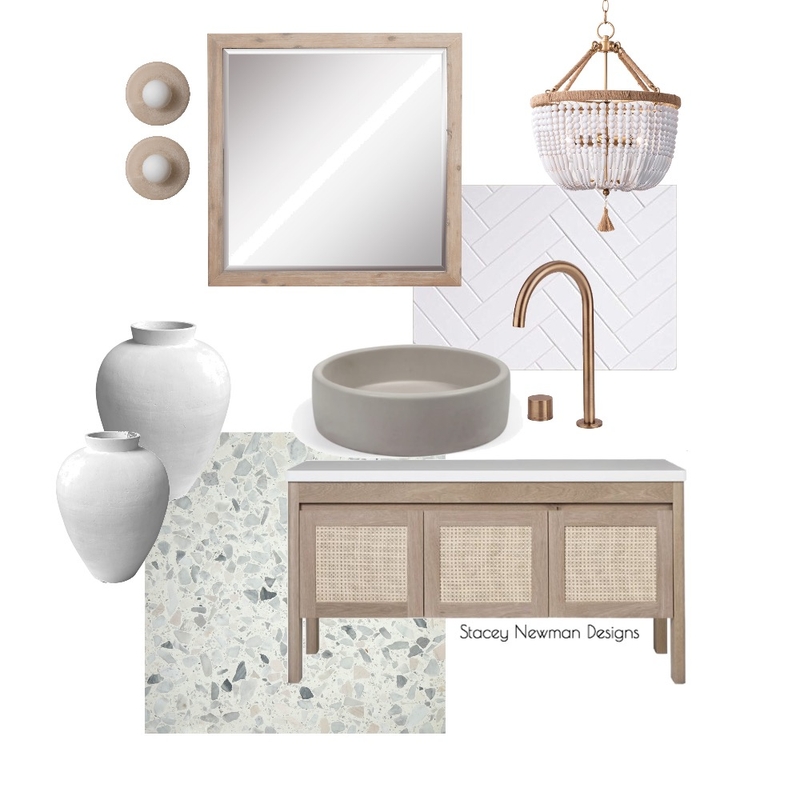 Neutral Boho Bathroom Mood Board by Stacey Newman Designs on Style Sourcebook