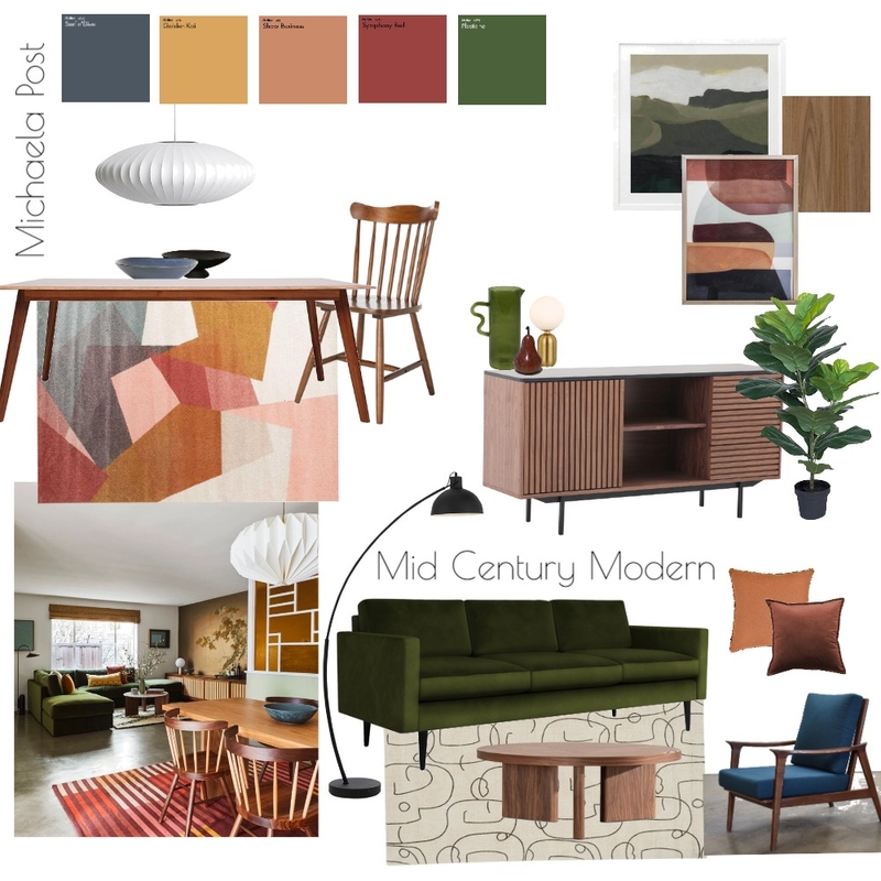 Mid Century Modern Mood Board by Michaela Post on Style Sourcebook