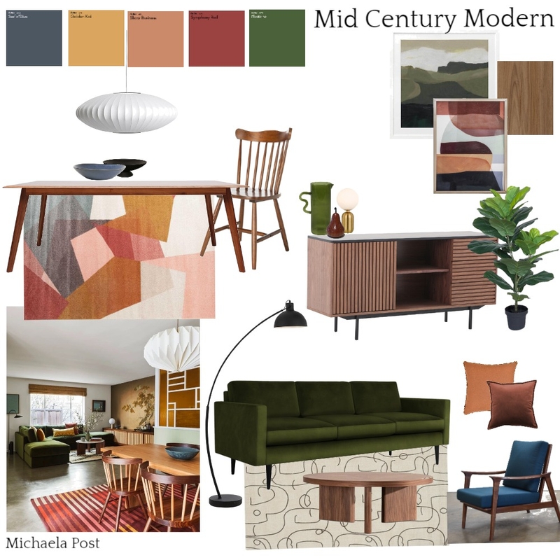 Mid Century Modern Mood Board by Michaela Post on Style Sourcebook