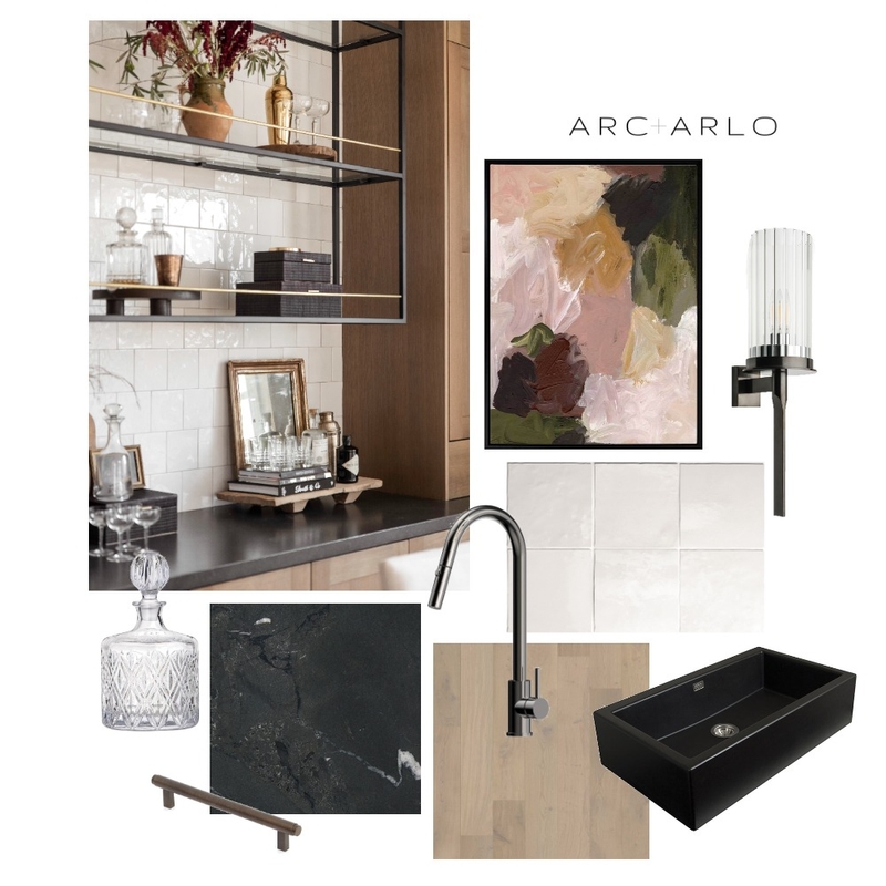 Moody Home Bar Mood Board by Arc and Arlo on Style Sourcebook