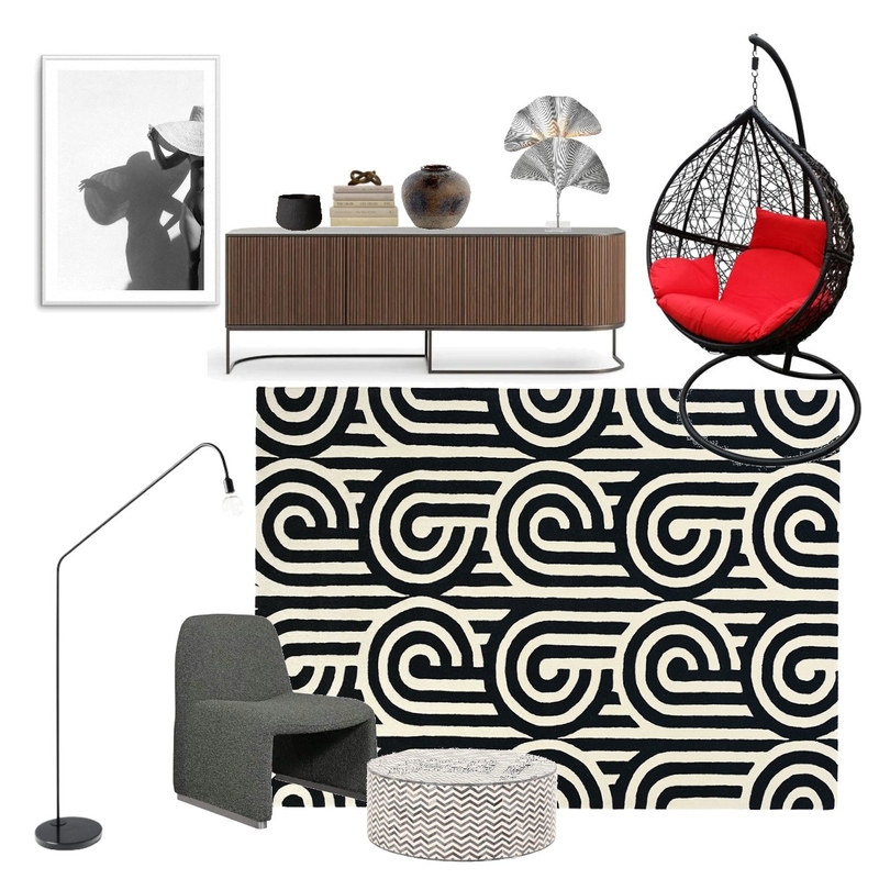 FLORENCE BROADHURST TURNABOUTS BLACK 039205 Mood Board by Unitex Rugs on Style Sourcebook