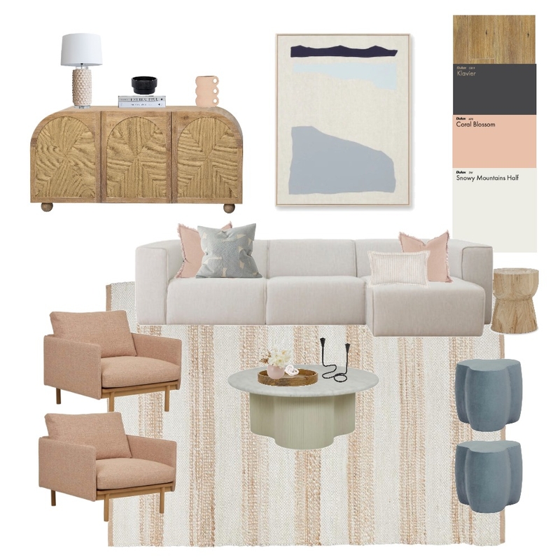 Pop of pink living room Mood Board by Eliza Grace Interiors on Style Sourcebook