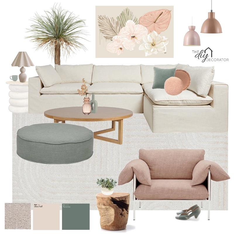 Peachy living Mood Board by Thediydecorator on Style Sourcebook
