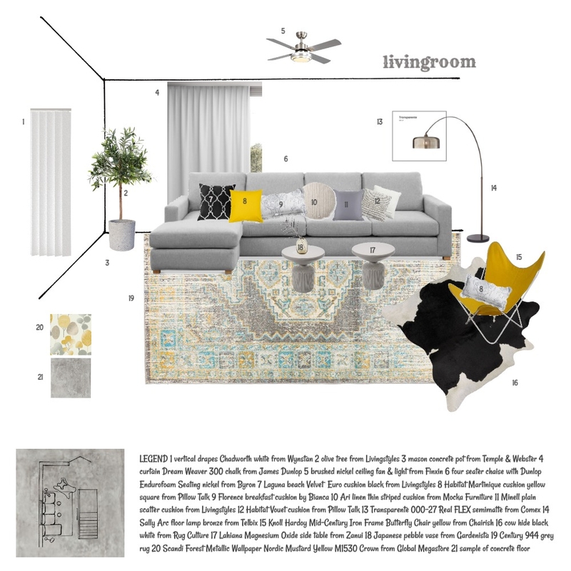 IDI Module 9 livingroom Mood Board by Detsign on Style Sourcebook