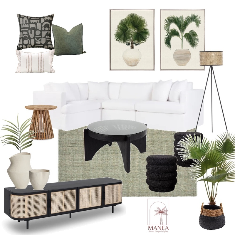 Modern Tropics Living Room Mood Board by Manea Interiors on Style Sourcebook