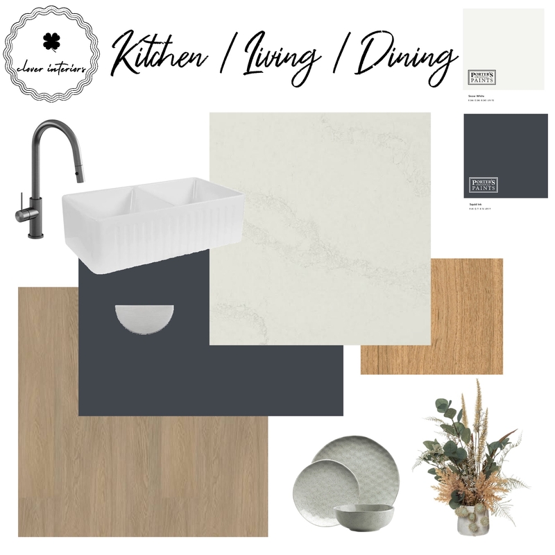 Brougham Kitchen Living Dining Mood Board by CloverInteriors on Style Sourcebook