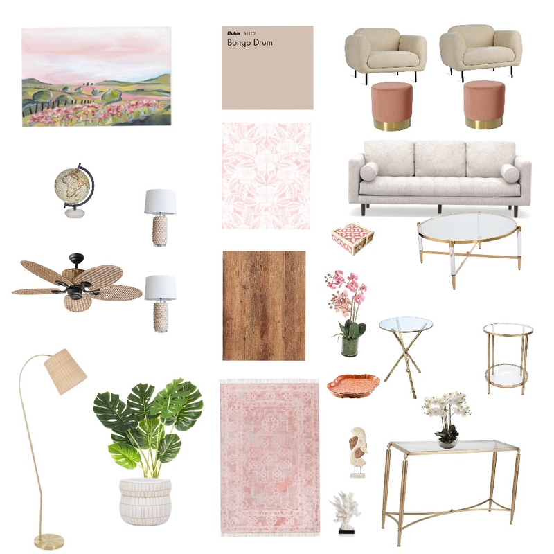 Blush & beige living room Mood Board by Opal on Style Sourcebook