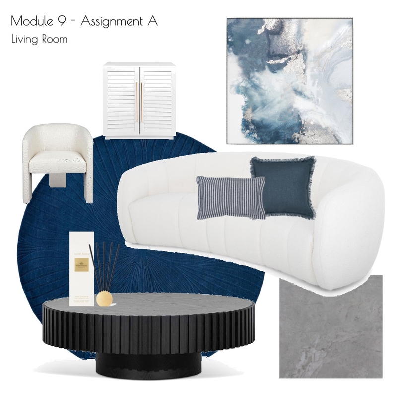 Module 9 - Assignment A Living Room Mood Board by Sarah Earnshaw Interior Design on Style Sourcebook