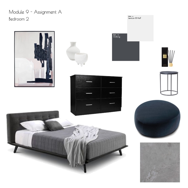 Module 9 - Assignment A Bedroom 2 Mood Board by Sarah Earnshaw Interior Design on Style Sourcebook
