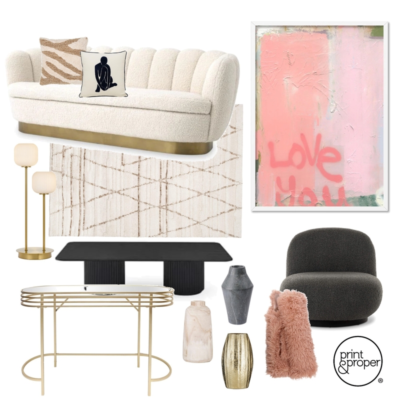 Love You First - Art Print by Nicole Schafter Mood Board by Print and Proper on Style Sourcebook