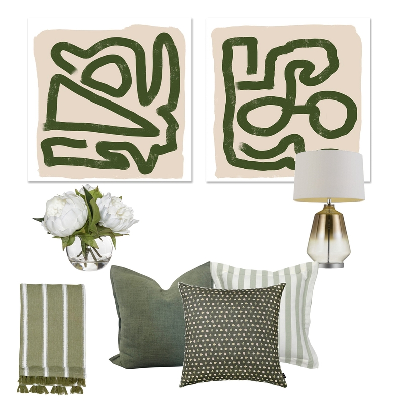 Green tranquility for small bedroom Mood Board by MiriamSawan on Style Sourcebook