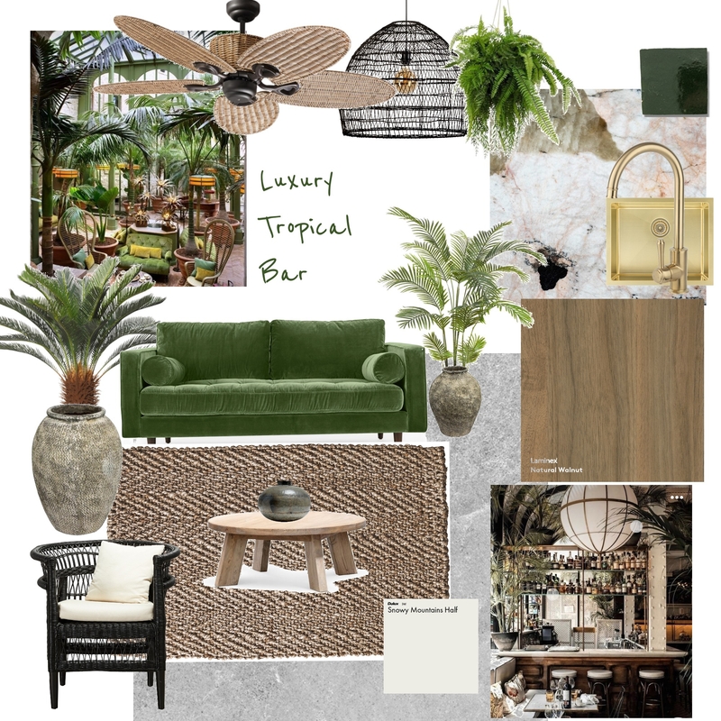 Module 3 mood board - Luxury Tropical Bar Mood Board by Heather Marie Interiors on Style Sourcebook