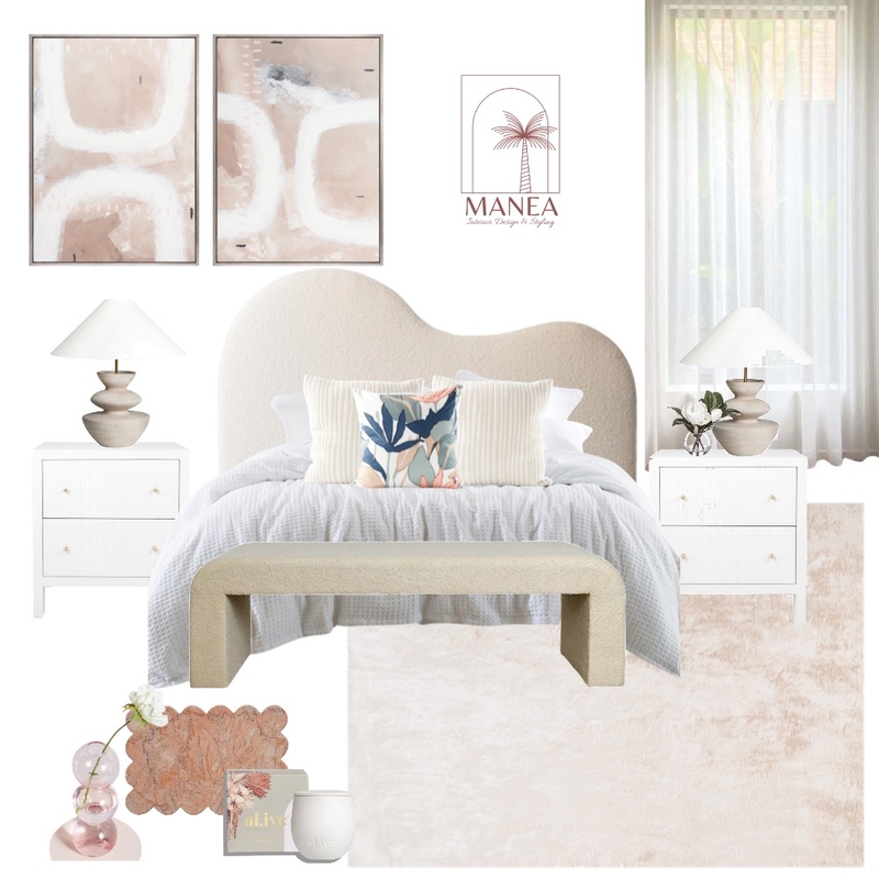 Feminine Master Bedroom Mood Board by Manea Interiors on Style Sourcebook