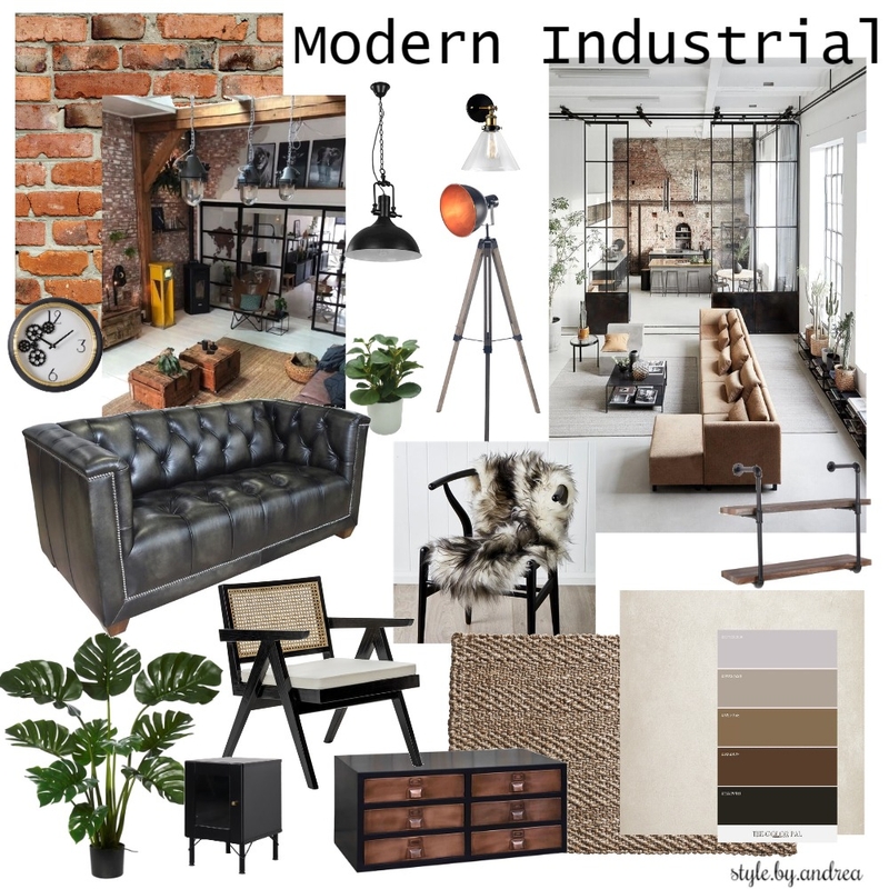 Modern Industrial Mood Board by style.by.andrea on Style Sourcebook