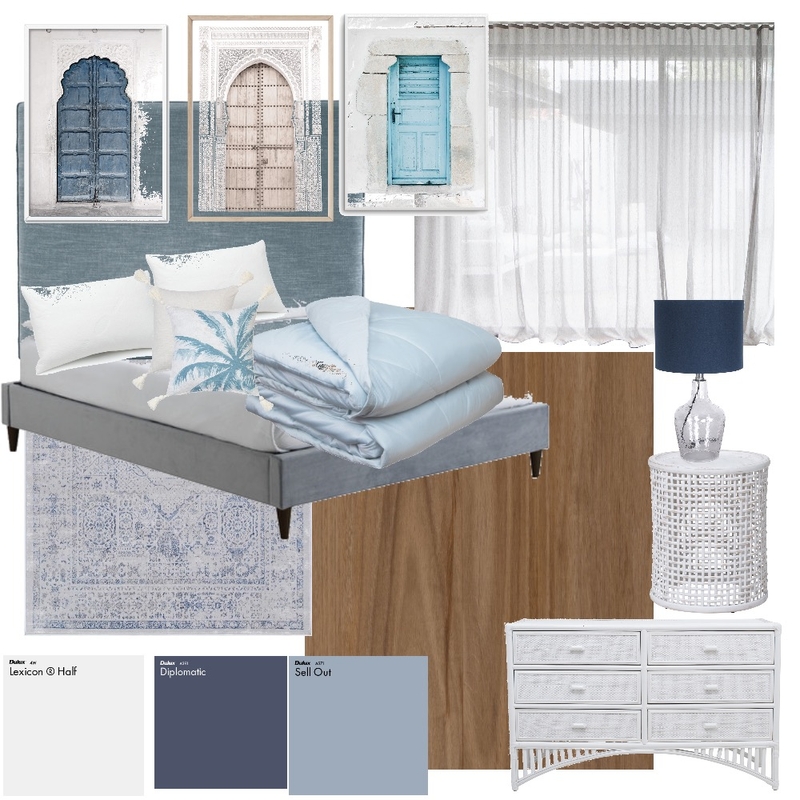 Soft blues - front bedroom Mood Board by bev2049 on Style Sourcebook