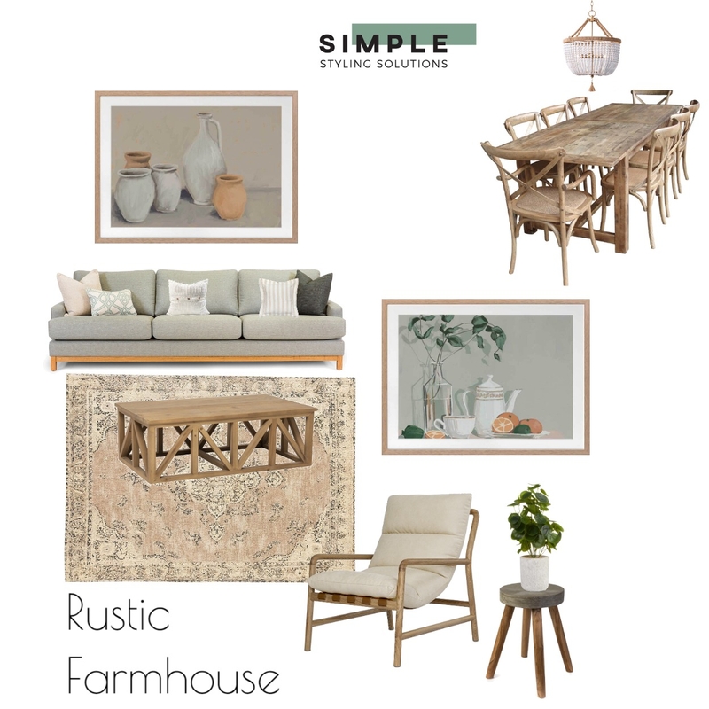 Rustic Farmhouse Mood Board by Simplestyling on Style Sourcebook