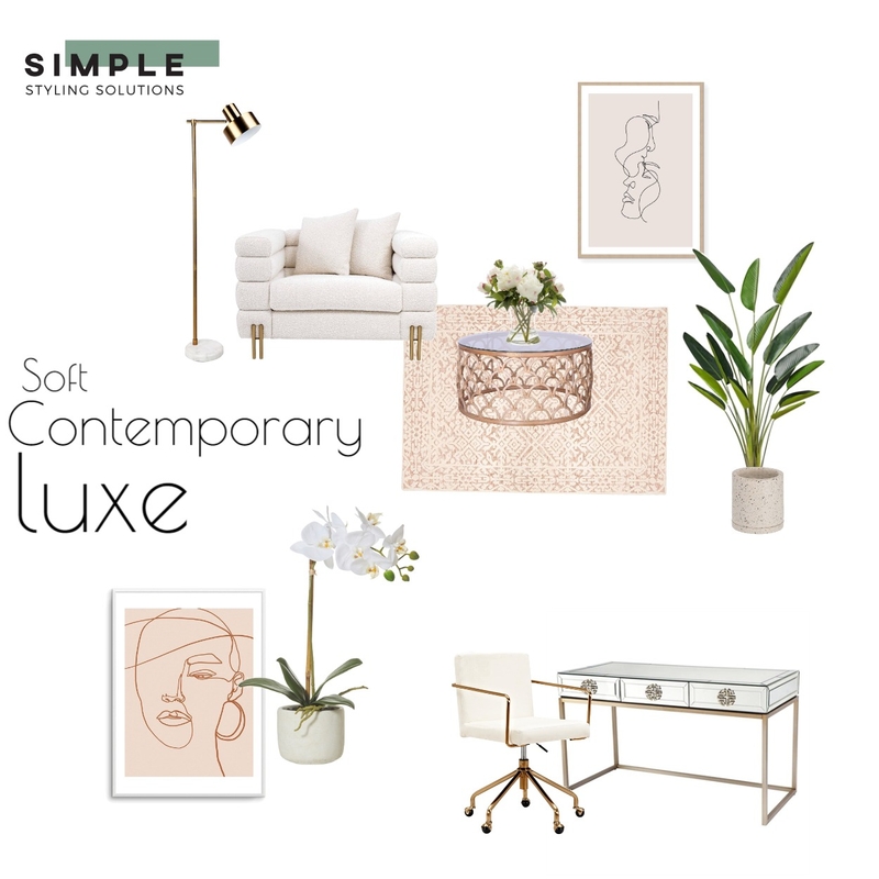 Soft Contemporary Luxe Office Mood Board by Simplestyling on Style Sourcebook