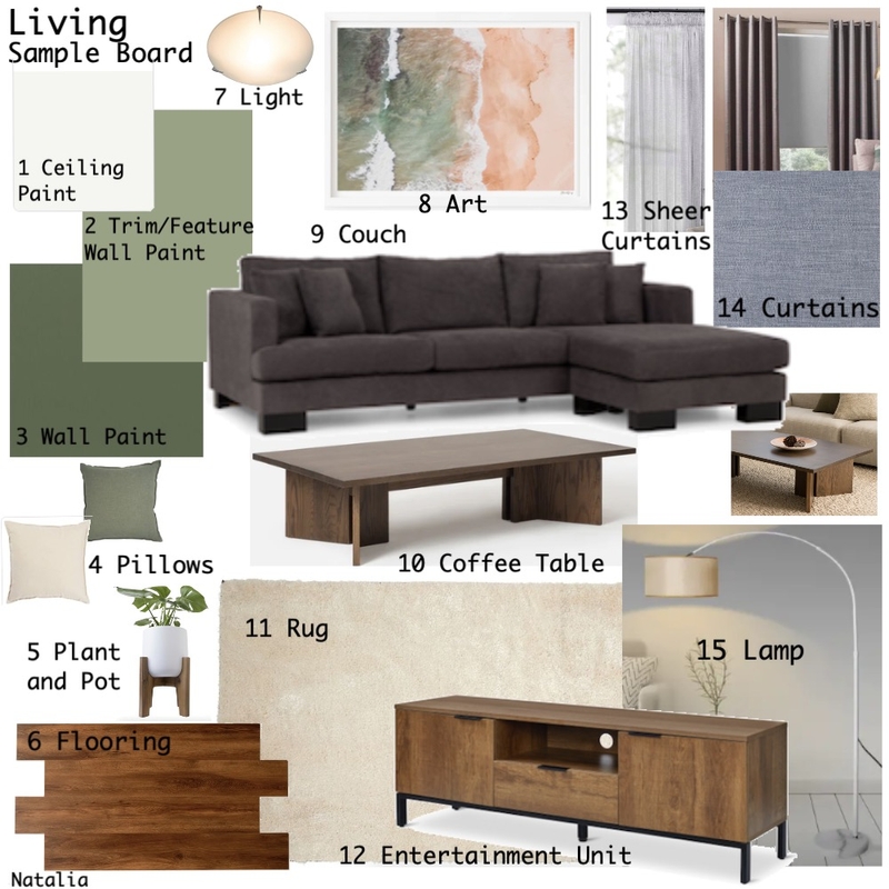 Living Room Biophilic Inspiration Mood Board by Narnian on Style Sourcebook