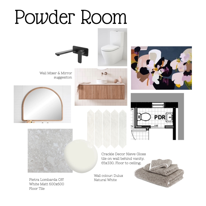 LM Powder Room Mood Board by Boutique Yellow Interior Decoration & Design on Style Sourcebook