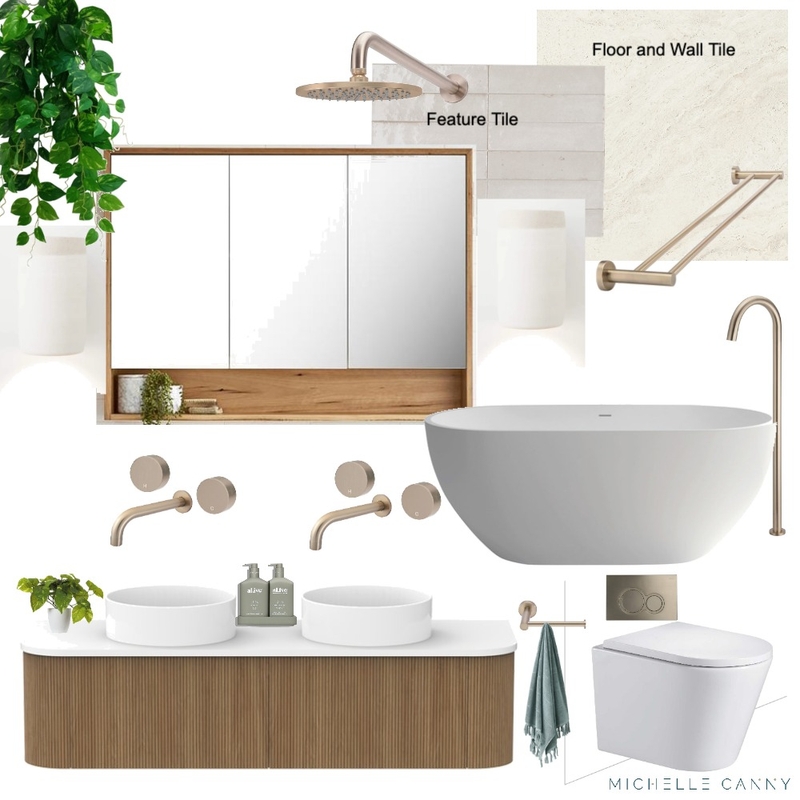 Modern Textured Master Bathroom Mood Board by Michelle Canny Interiors on Style Sourcebook