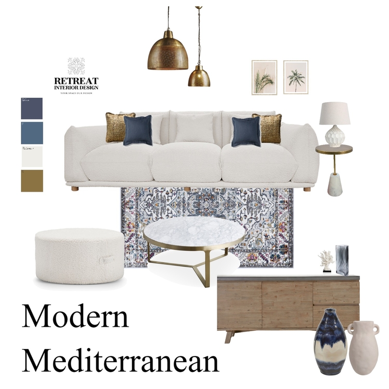 Modern Mediterranean Mood Board by Retreat Interior Design on Style Sourcebook