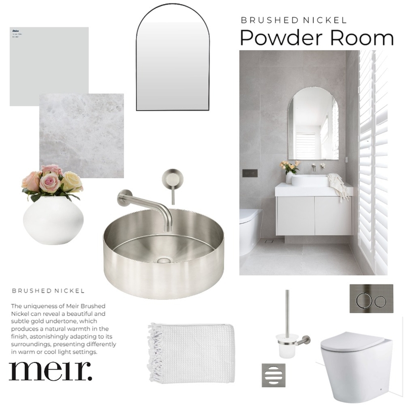 Meir | Brushed Nickel Powder Room Mood Board by Meir on Style Sourcebook