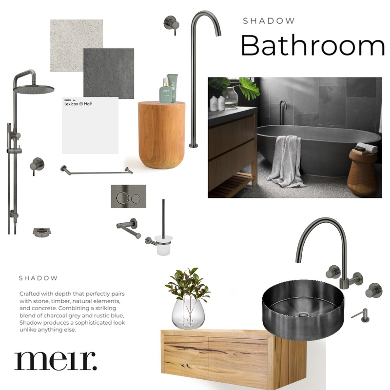 Meir | Shadow Bathroom Mood Board by Meir on Style Sourcebook