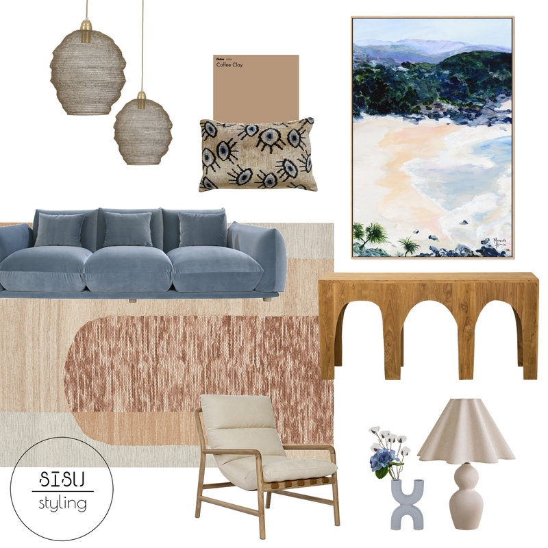 blue and brown lounge Mood Board by Sisu Styling on Style Sourcebook