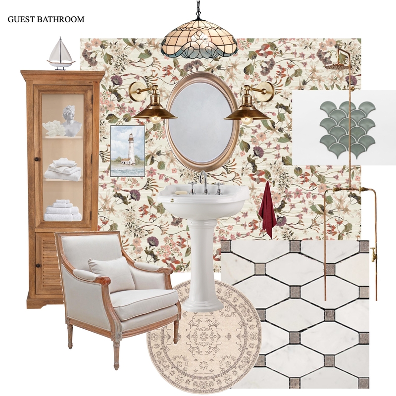 Guest Bathroom Mood Board by Annaleise Houston on Style Sourcebook