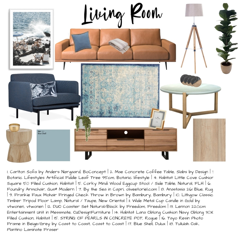 Module 9 - Living Room Final Mood Board by Tace on Style Sourcebook