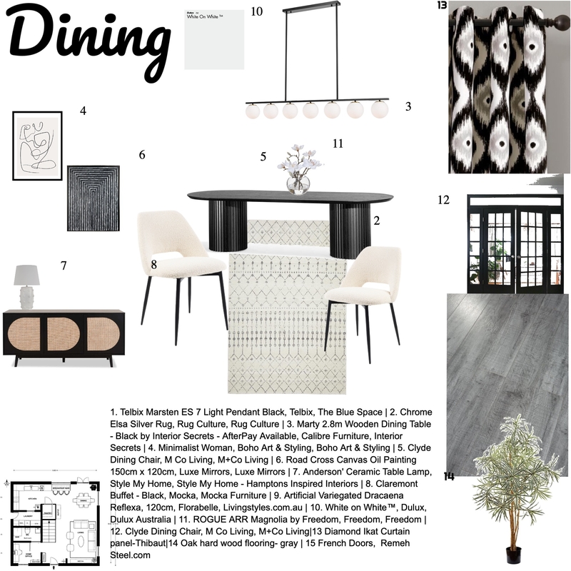 Module 9 Dining Mood Board by Deborah Anulika on Style Sourcebook