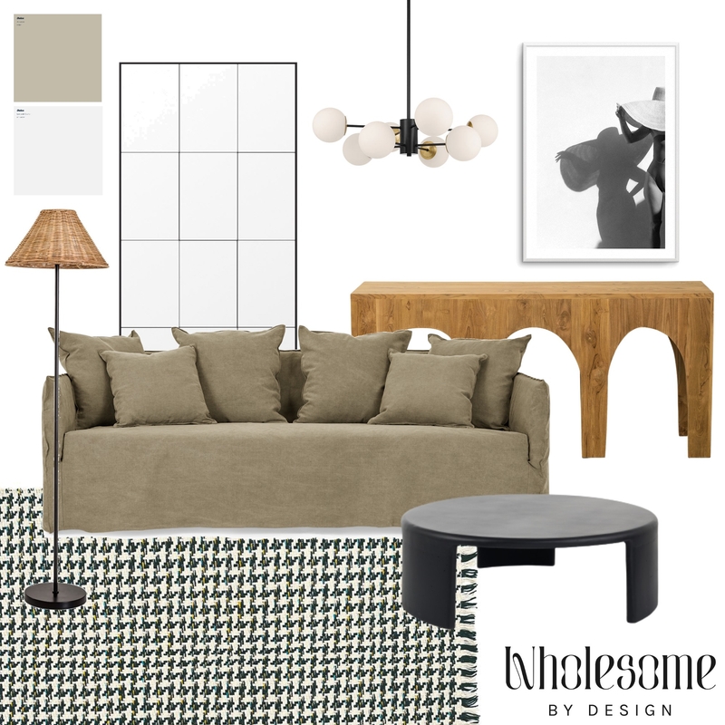 Earthy Contemporary Living Room | March 2023 Mood Board by Wholesome by Design on Style Sourcebook