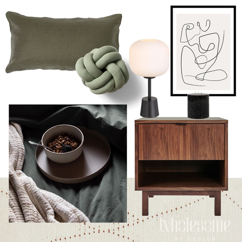 Earthy Contemporary Bedroom Concept | March 2023 Mood Board by Wholesome by Design on Style Sourcebook