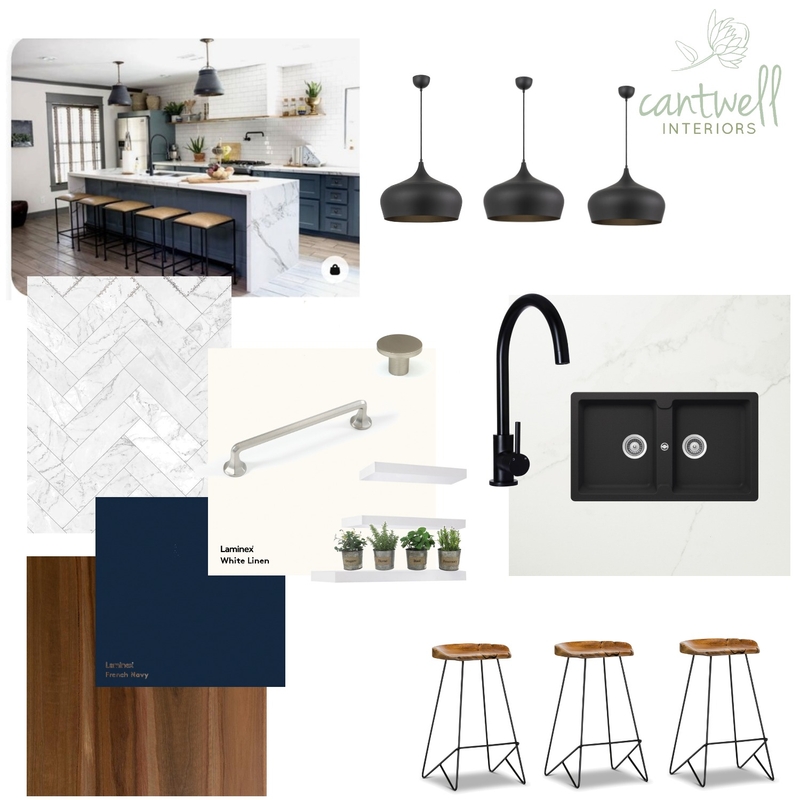 Modern farmhouse kitchen Mood Board by Cantwell Interiors on Style Sourcebook