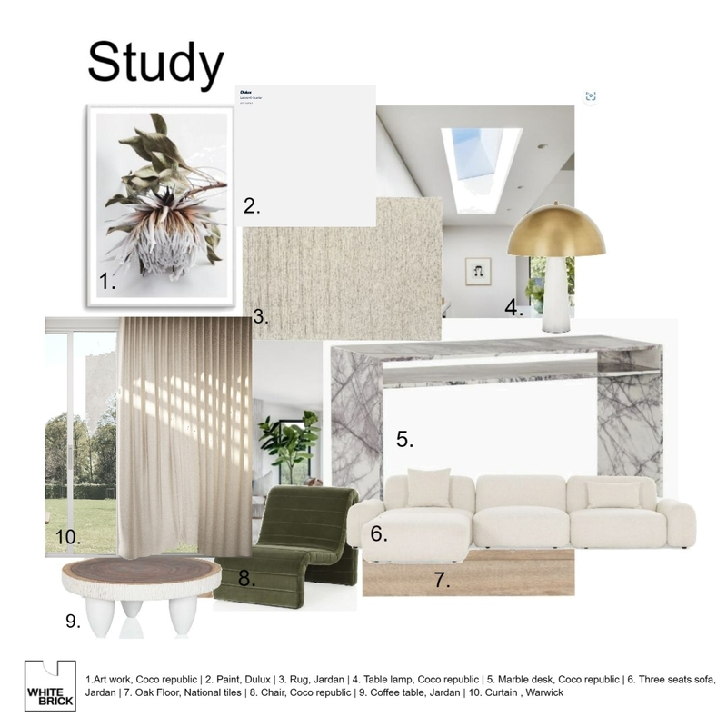 Study FF&E BOARD Mood Board by Shuiying on Style Sourcebook