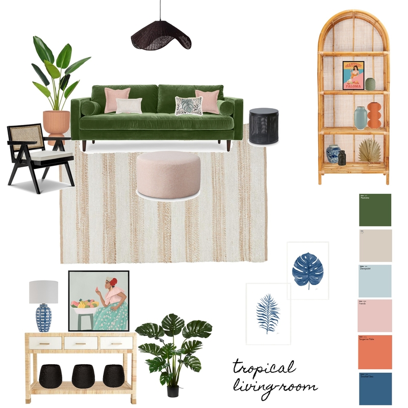 tropical living-room Mood Board by ELIZABETHSCOTTE on Style Sourcebook