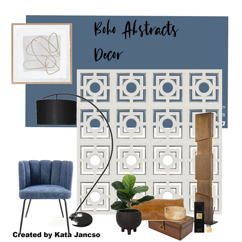 Boho Abstract Decor Mood Board by Kata Jancsó on Style Sourcebook