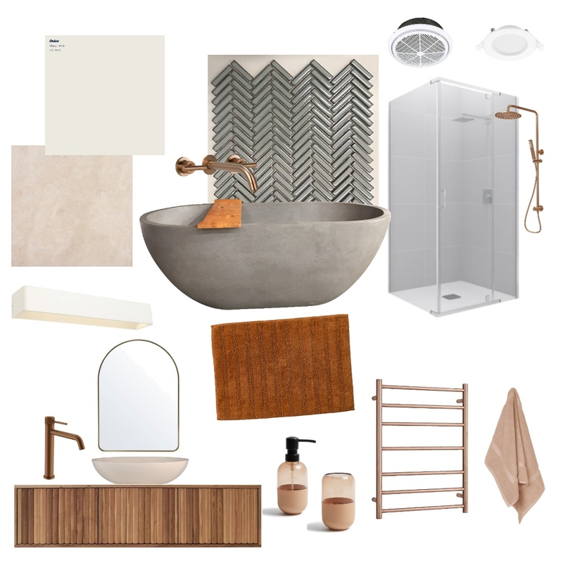 Modern Earthy Bathroom Mood Board by Uniqness Design on Style Sourcebook