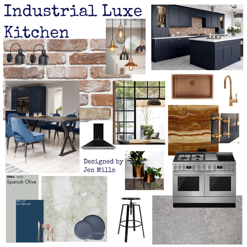 Industrial Luxe Kitchen Mood Board by Jen Mills - Downsview Interiors on Style Sourcebook