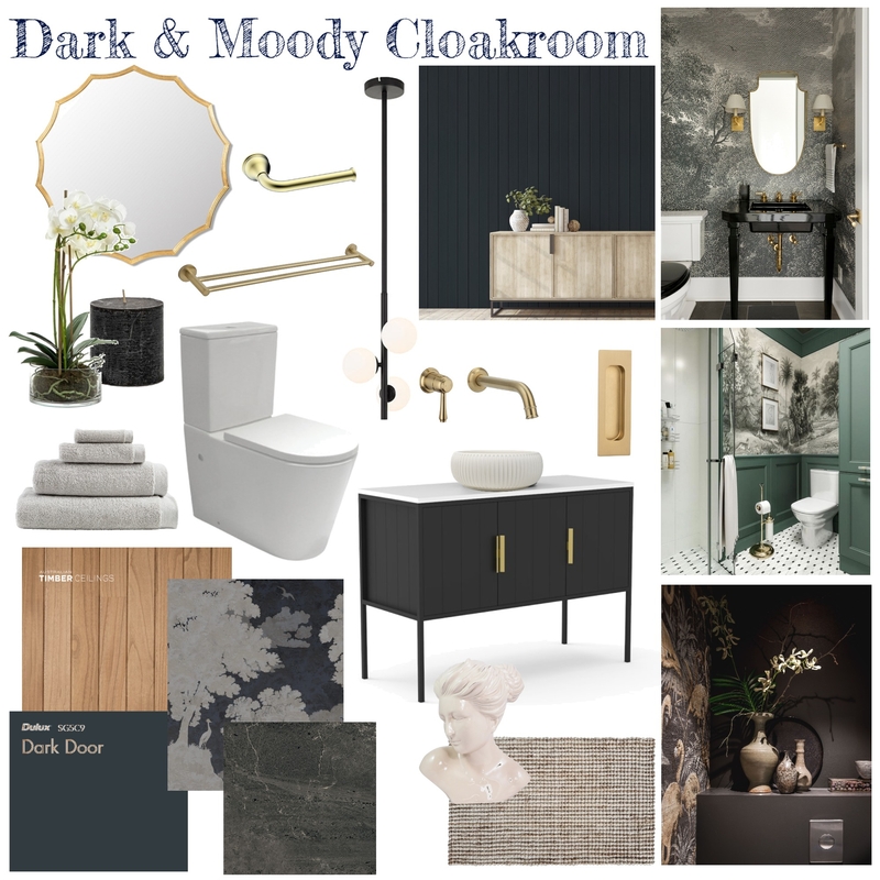 Dark & Moody Cloakroom Mood Board by emmakessell on Style Sourcebook