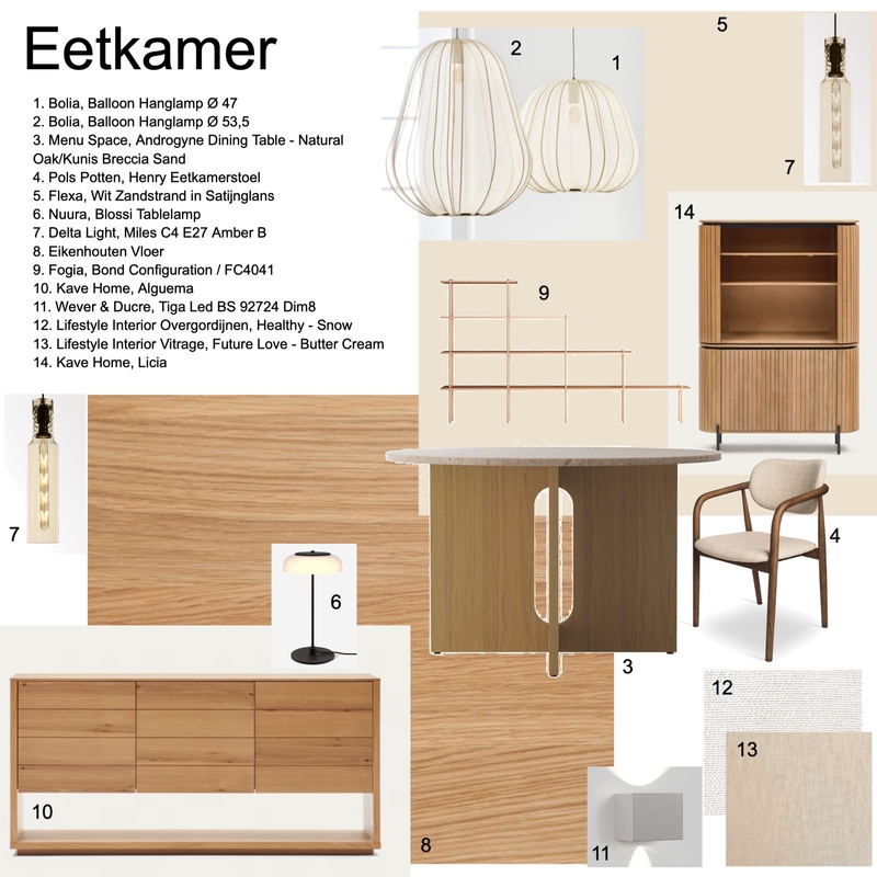 Opdracht 9 - Eetkamer Mood Board by undefined on Style Sourcebook