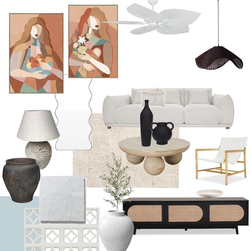 Modern Mediterranean Living Room Mood Board by RosieBallagh on Style Sourcebook